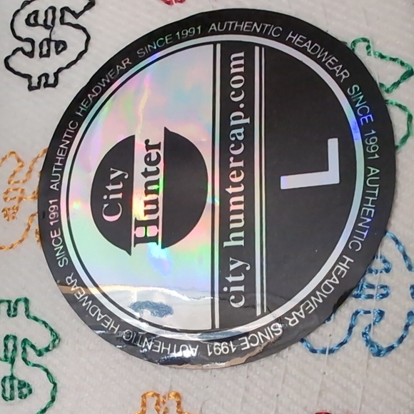 NWT,City Hunter Dollar Sign White Flat Bill Fitted Hat,Size XL7 3/4. - Picture 3 of 11